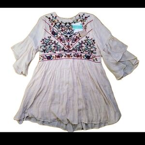 Umgee Women's Festival Embroidered Floral Boho Dress Size Large New With Tags